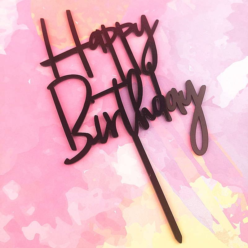 Phụ kiện trang trí bánh kem chữ happy birthday