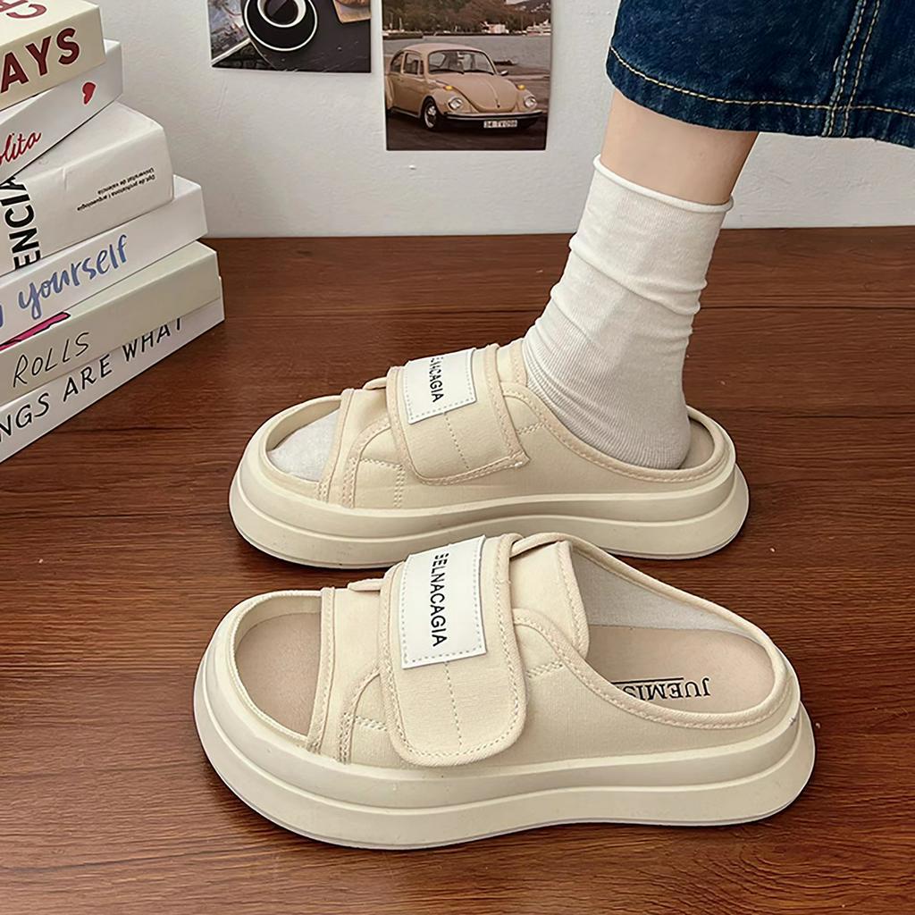 Dép Sandal Đế Dày Bằng Vải Bạt Chống Trượt Phong Cách Mới Mùa Hè 2023