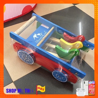 Xe Tập Đi Bằng Gỗ 3 Con Gà Cao Cấp Cho Bé Yêu, xe đẩy tập đi bằng gỗ1174