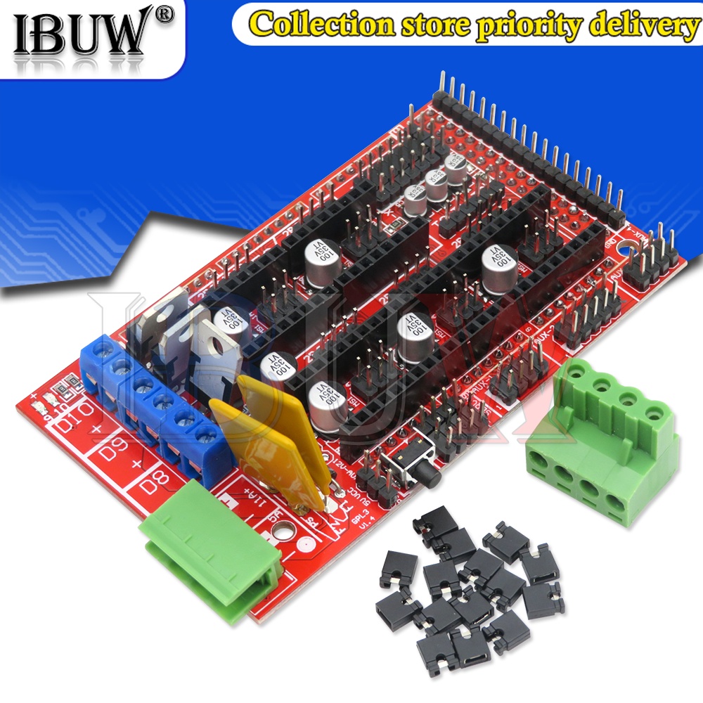 1 Bảng Mạch RAMPS 1.4 Màu Đỏ Đen Điều Khiển Cho Máy In 3D