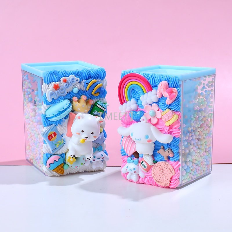 Set keo dán 200g kèm 15 phụ kiện nhựa nhiều màu dùng trang trí điện thoại