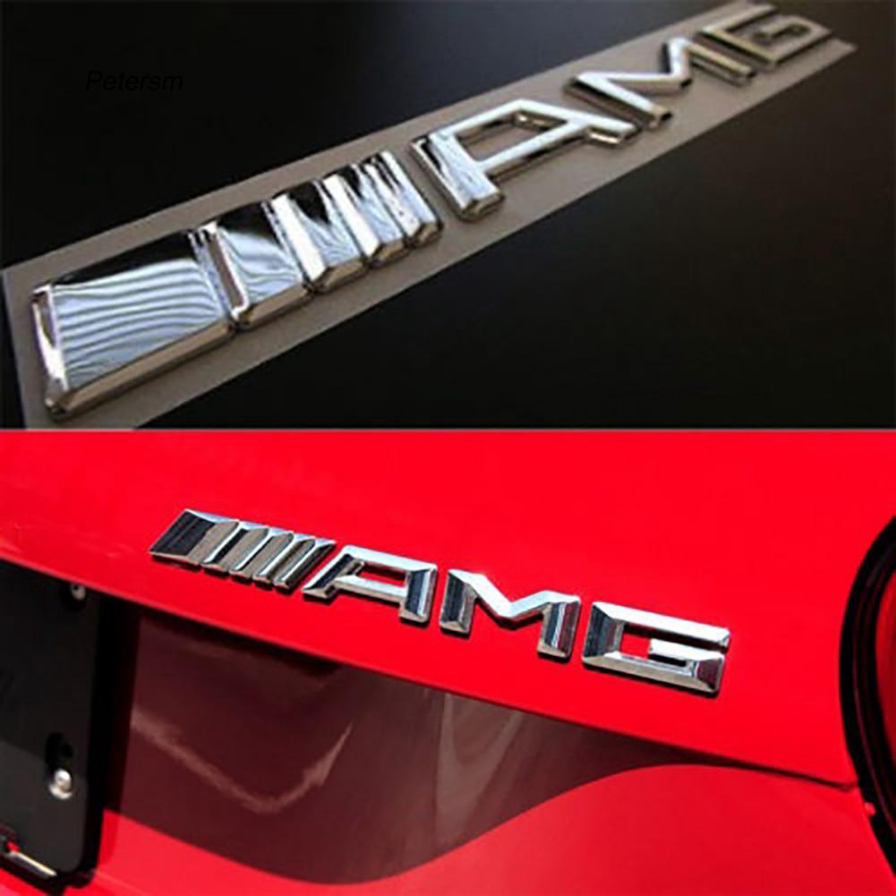 Nhãn dán trang trí xe thiết kế logo 3D Benz AMG bằng ABS