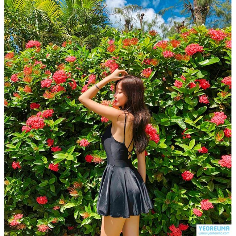 Váy Đầm Đi Biển, Đồ Bơi Nữ, Bikini Đẹp Nhún Liền Chéo Lưng SAVVY * | BigBuy360 - bigbuy360.vn