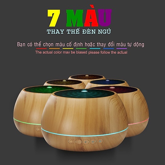 Máy Xông Tinh Dầu Đèn Xông Thùng Gỗ Nghe Nhạc Dung Tích Lớn 1000ml Loa Bluetooth