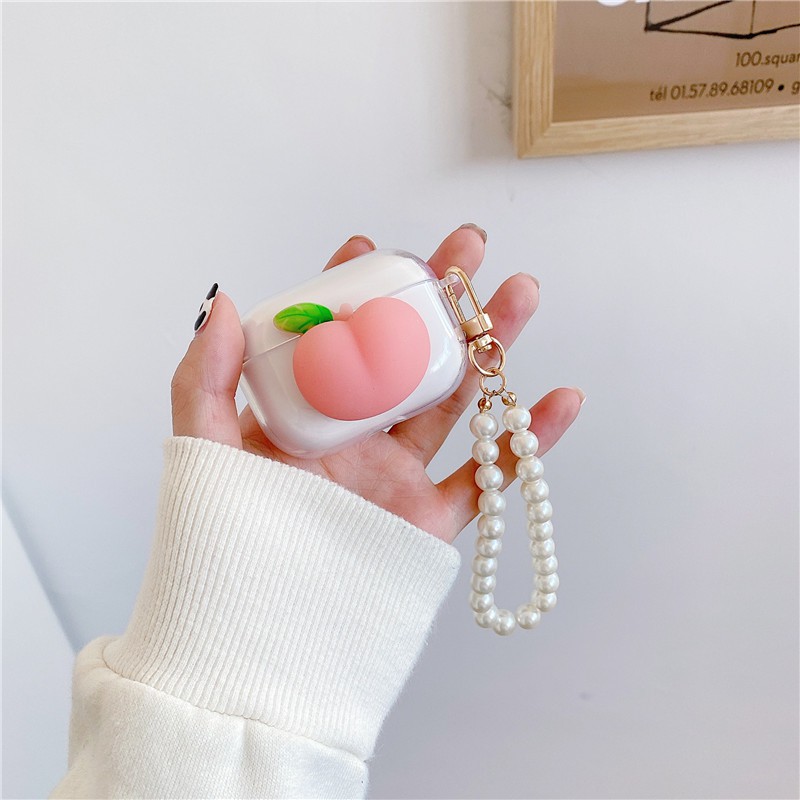 Vỏ TPU Mềm Bảo Vệ Hộp Đựng Tai Nghe Hình Quả Đào Dễ Thương Cho Airpods Pro Airpods 1/2 | BigBuy360 - bigbuy360.vn