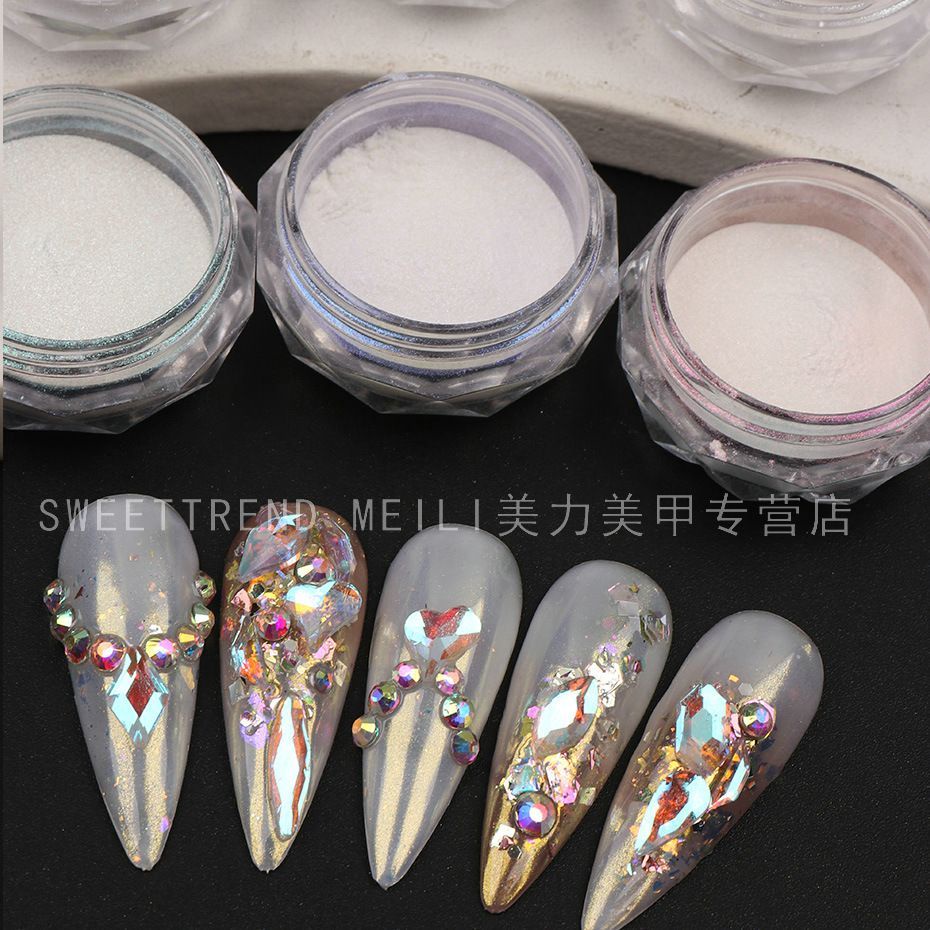 Hộp bột phủ móng tay STZPRONAIL tráng gương màu sắc ánh ngọc trai lấp lánh dành cho trang trí nghệ thuật