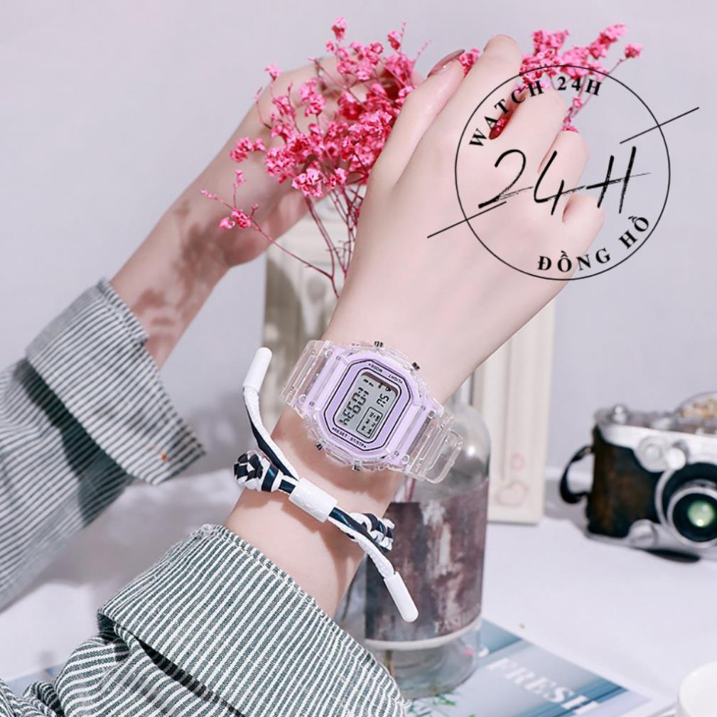 Đồng Hồ điện tử nam nữ Sports T43 dây silicon dẻo trong suốt; rất cá tính và trẻ trung