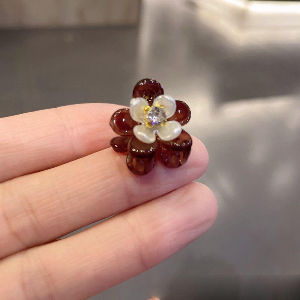 NICKOLAS Kẹp Tóc Càng Cua Đính Hoa Vỏ Sò Phong Cách Retro Sang Trọng Cho Nữ