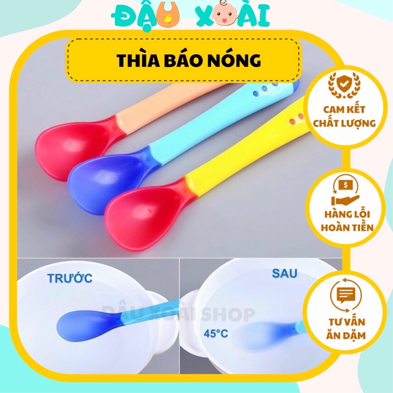 Thìa báo nóng cho bé ăn dặm ( ĐƯỢC CHỌN MÀU)