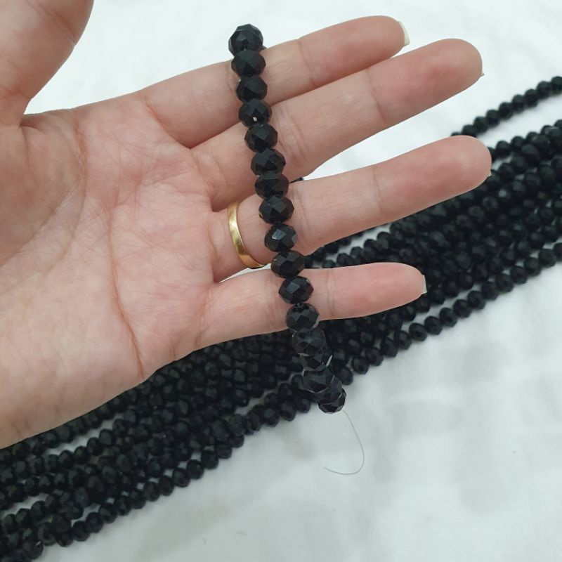 Dây hạt pha lê màu đen dài 42cm HÌNH SHOP TỰ CHỤP 100%