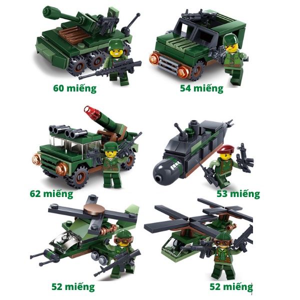 Lego xe tăng chiến đấu 333 miếng ghép - 6in1