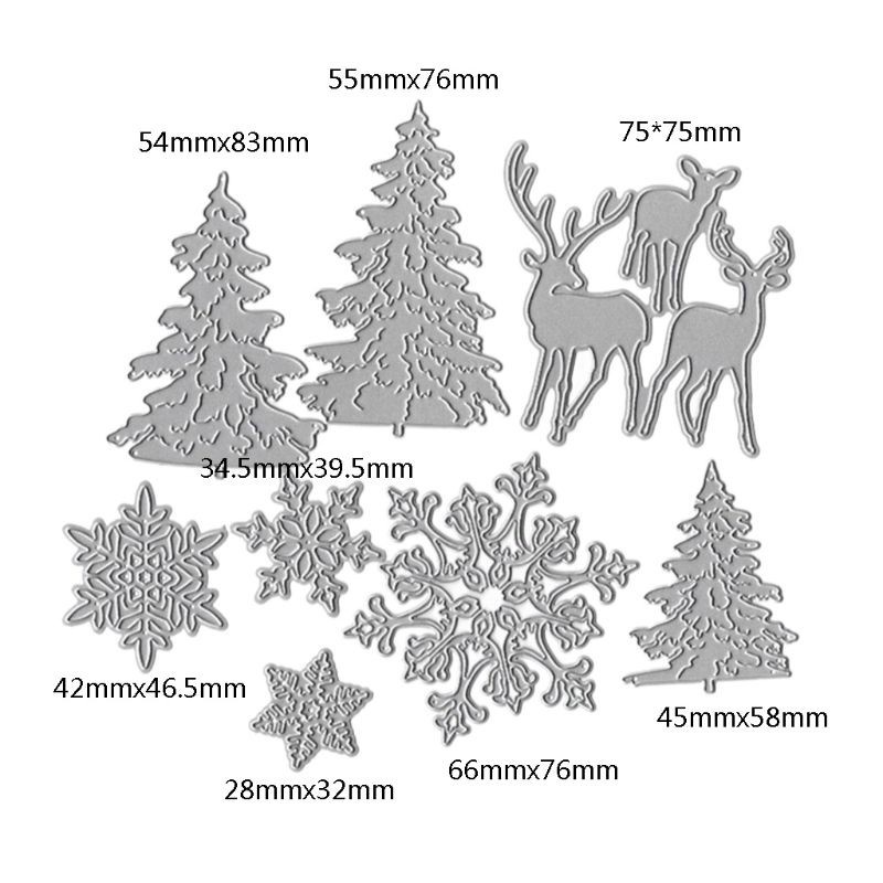 HO Christmas Tree Snowflake Deer Metal Cutting Dies Stencil DIY Scrapbooking Album Stamp Paper Card Embossing Crafts Decor