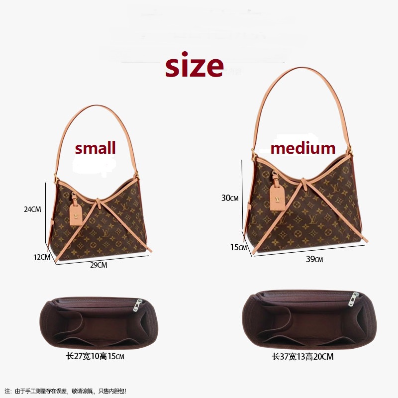 Lót túi form lv Carryall bag organiser inser bag organiser insert Túi xách Trọn gói Túi mật Gói thu thập Túi dọn dẹp