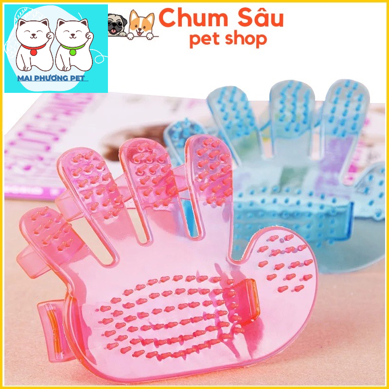 ￼Găng tay tắm cho thú cưng (Bàn chải massage/ mát xa/ chải lông cho chó mèo)