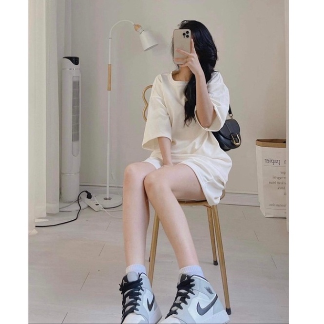 Bộ đồ nữ áo tay lỡ quần sooc dáng thụng chất tổ ong freesize thời trang mùa hè trẻ trung năng động