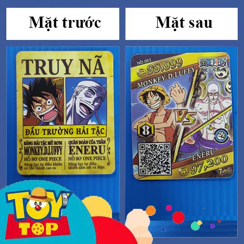 Thẻ bài Toonies One Piece truy nã phiên bản song đấu - đấu trường hải tặc thẻ 2nd có trầy