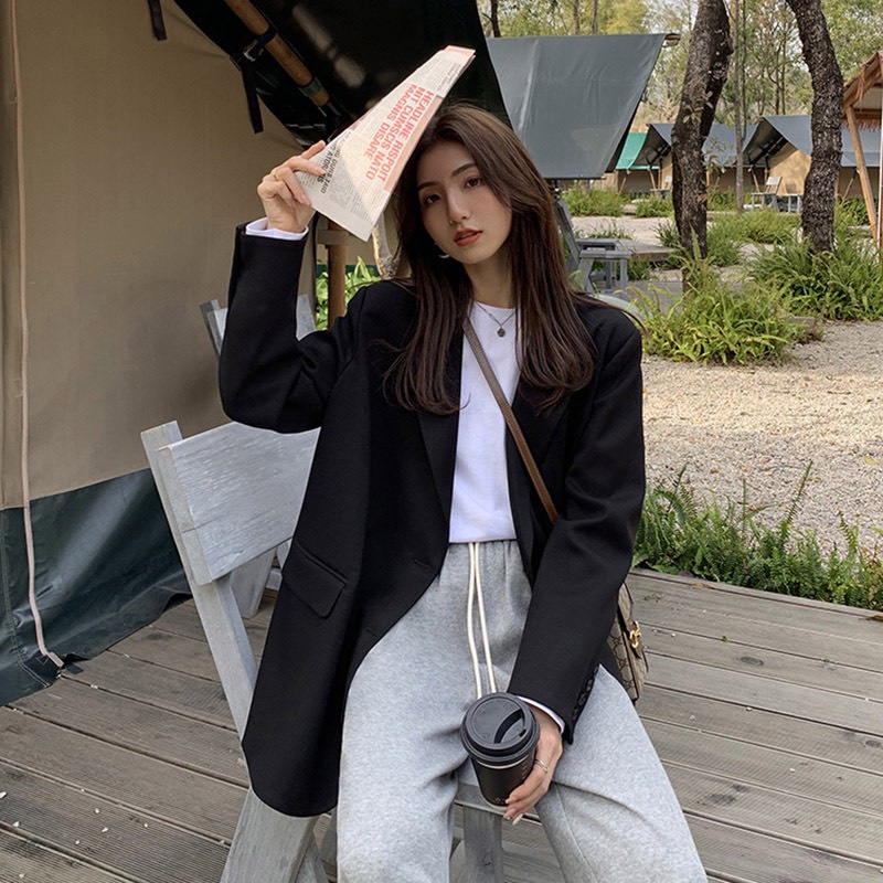 Áo khoác Blazer dáng rộng tay dài 2 lớp phong cách Hàn Quốc thời trang cho Nữ | BigBuy360 - bigbuy360.vn