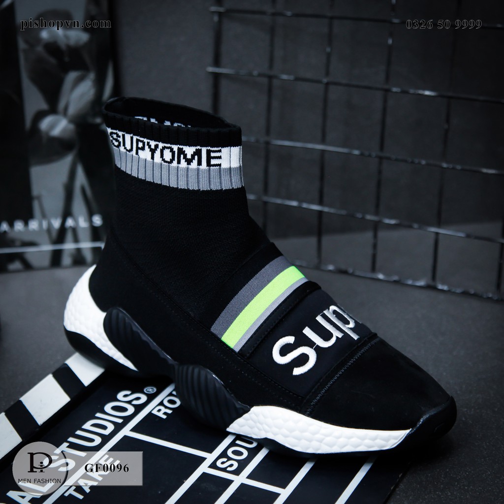Giày nam sneaker kiểu dáng cổ cao thời trang hàn quốc chất liệu vải dệt GF0096