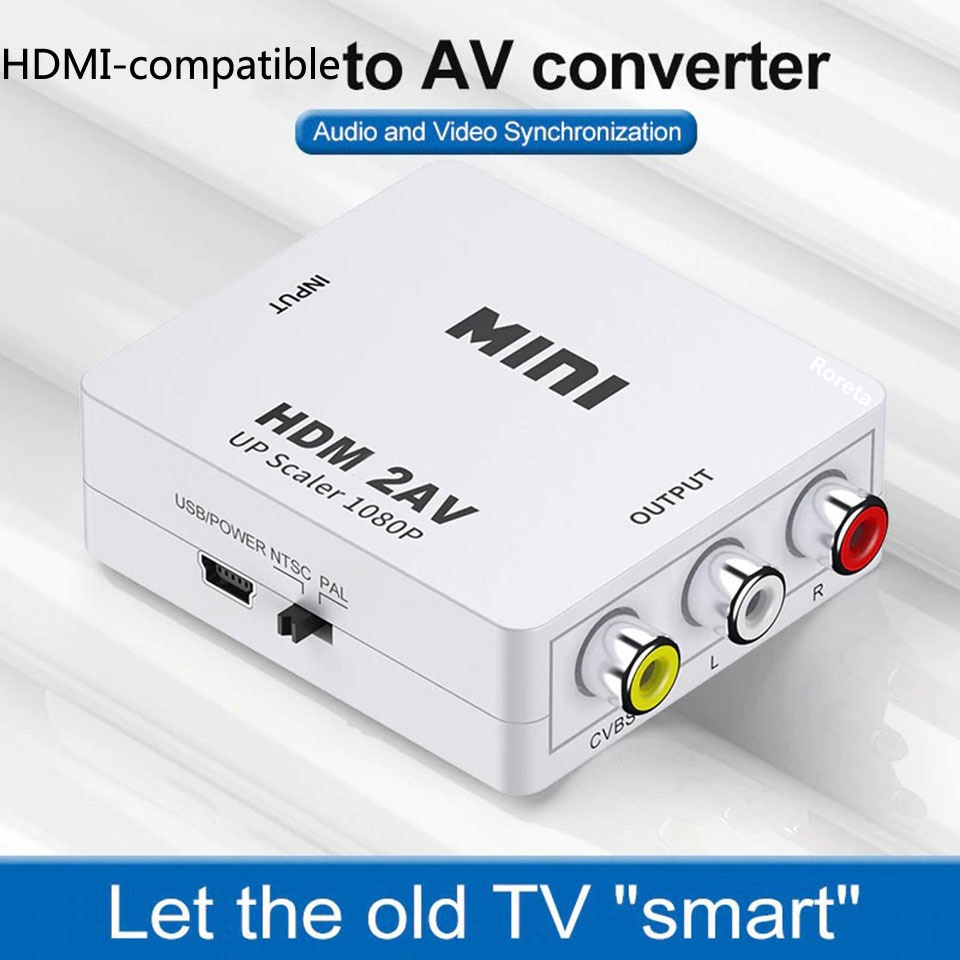 Đầu Chuyển Đổi 1080p HDMI Sang AV HD RCA AV / Cvsb L / R Video 1080p Hỗ Trợ Ntsc Pal