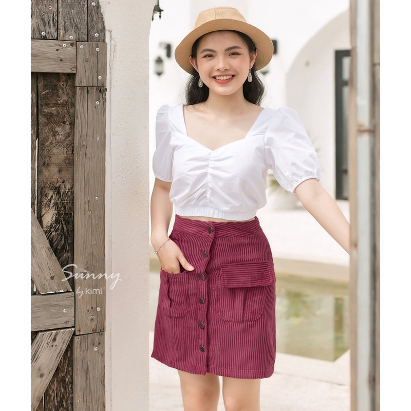 Chân Váy Nhung Gân Túi Đắp - VN190051