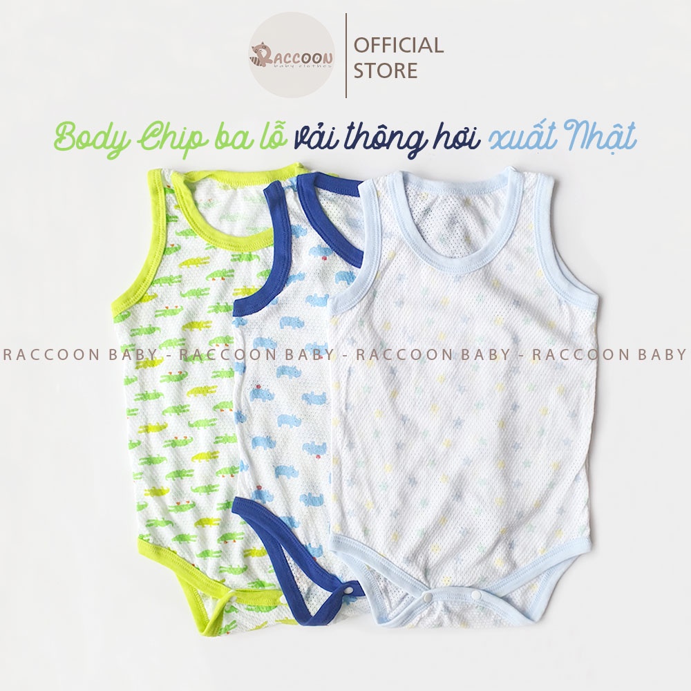 Áo ba lỗ vải thông hơi xuất Nhật body chip bé trai (3-24m)