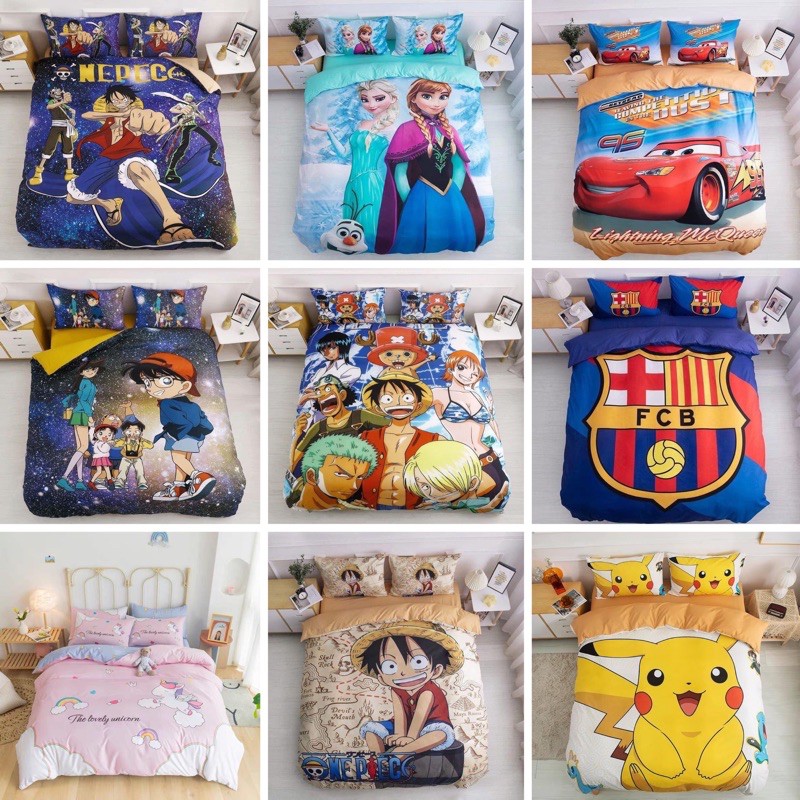 Bộ Chăn Ga Gối Cotton Tina 5D Siêu Hót