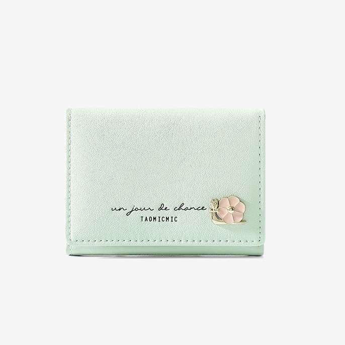 Faya - Ví ngắn cầm tay ngăn bấm đính hoa V161