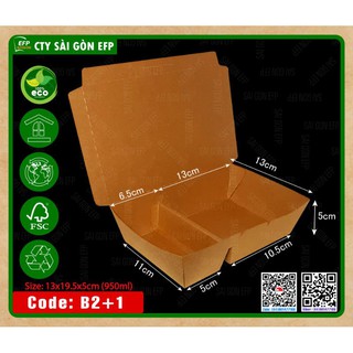 Hộp giấy đựng cơm 2 ngăn ( 50 cái)
