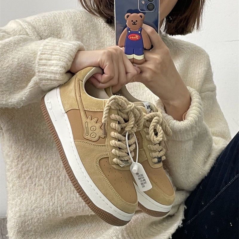 Giày Thể Thao Cổ Thấp Phối Dây Thừng Thời Trang Nam Nữ