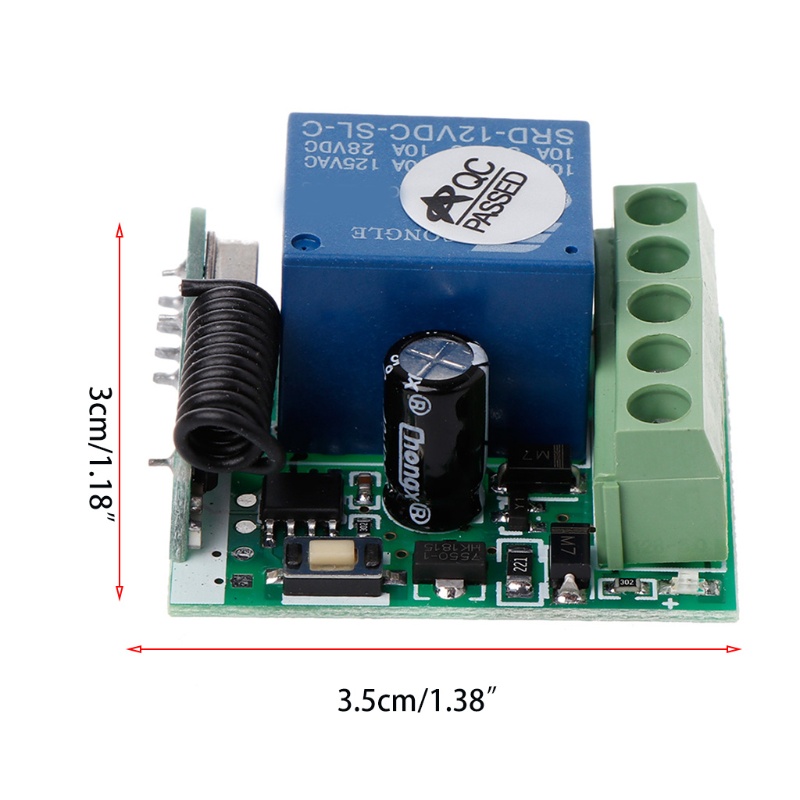 Bộ Điều Khiển Từ Xa Không Dây DC 12V 1 Kênh 1CH Rơ Le 433 MHz