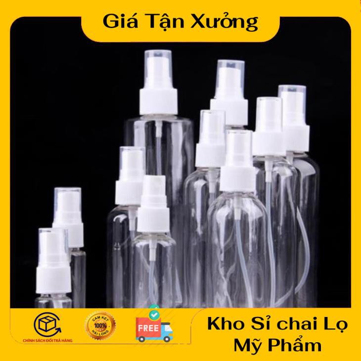 Chai Xịt Phun Sương ❤ TRÙM SỈ ❤ Chai nhựa pet xịt phun sương 150ml,200ml,250ml chiết mỹ phẩm , phụ kiện du lịch