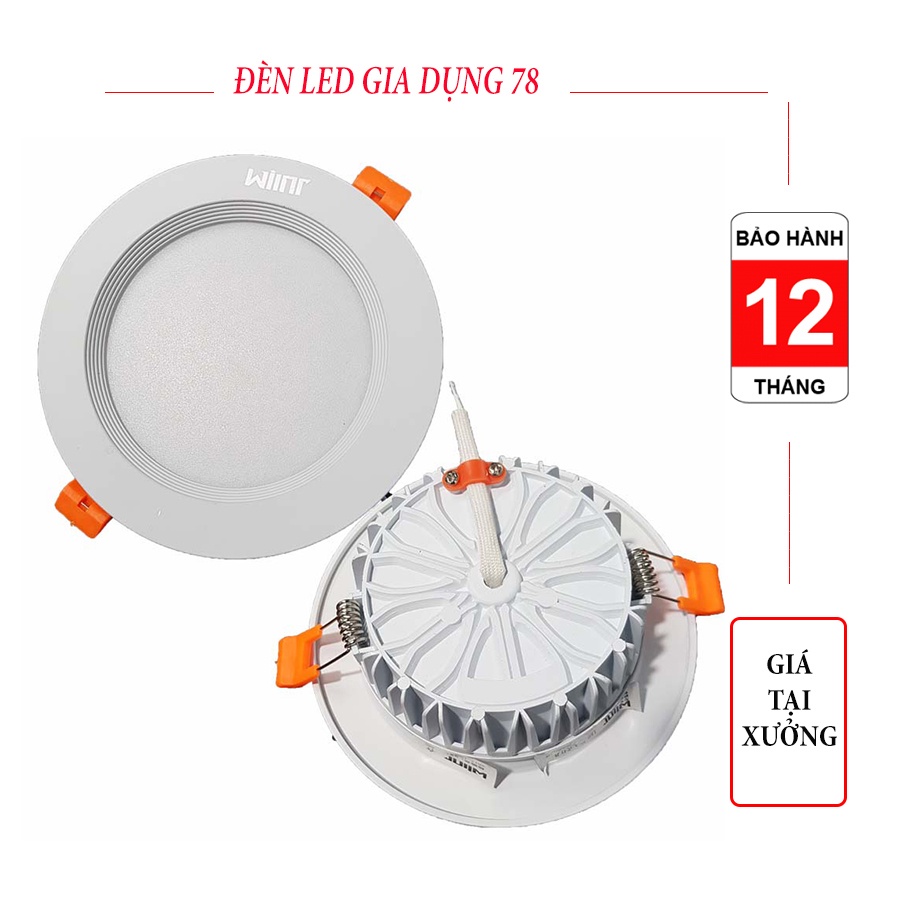 HH01 Đèn Âm Trần Đế Đúc, Đèn Âm Trần 3w Liền thể, Mặt trắng, Ánh sáng Trắng