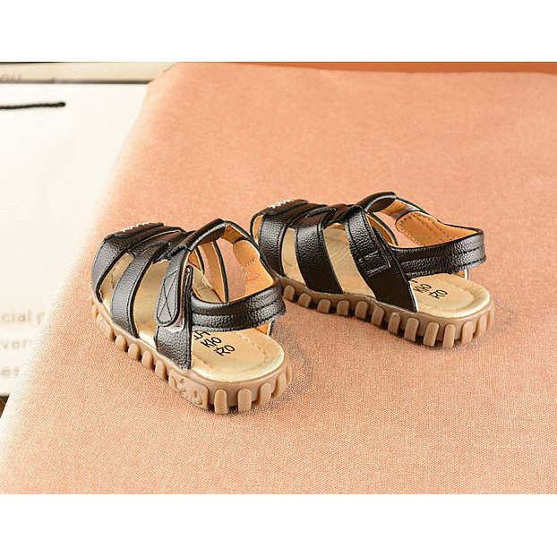 Sandal rọ bé trai chất da đế cao su lót da êm chắc chân SD25