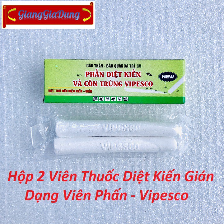 Hộp 2 Viên Phấn Diệt Kiến Côn Trùng VIPESCO