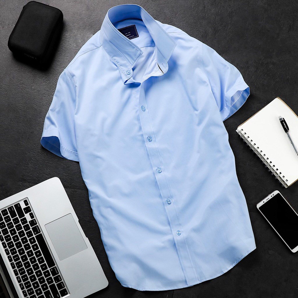 Áo sơ mi nam Ngắn Tay ( vải lụa nến) | BigBuy360 - bigbuy360.vn