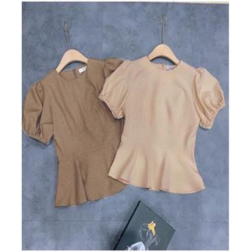Áo sơ mi công sở ❣️FREESHIP❣️ÁO CỔ TRÒN PEPLUM- Hàng thiết kế chuẩn