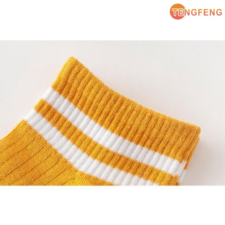 Vớ cotton Xuân Hè Hai Sọc Màu Sắc Tươi Tắn Phong Cách Hàn Quốc Cho Nữ