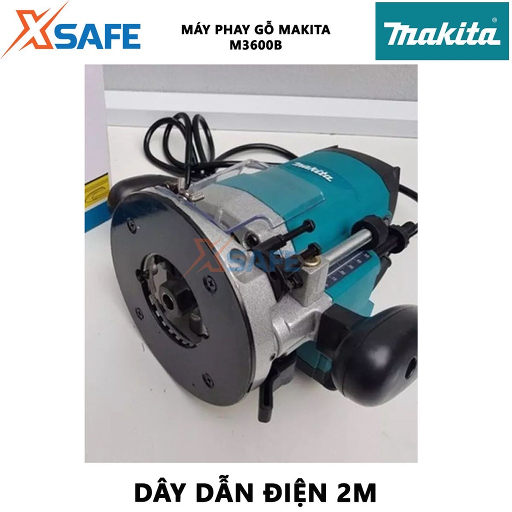 Máy phay MAKITA M3600B 1650W Máy phay gỗ mini tốc độ không tải 22000, tay cầm núm vặn và báng mềm - Chính hãng [XSAFE]