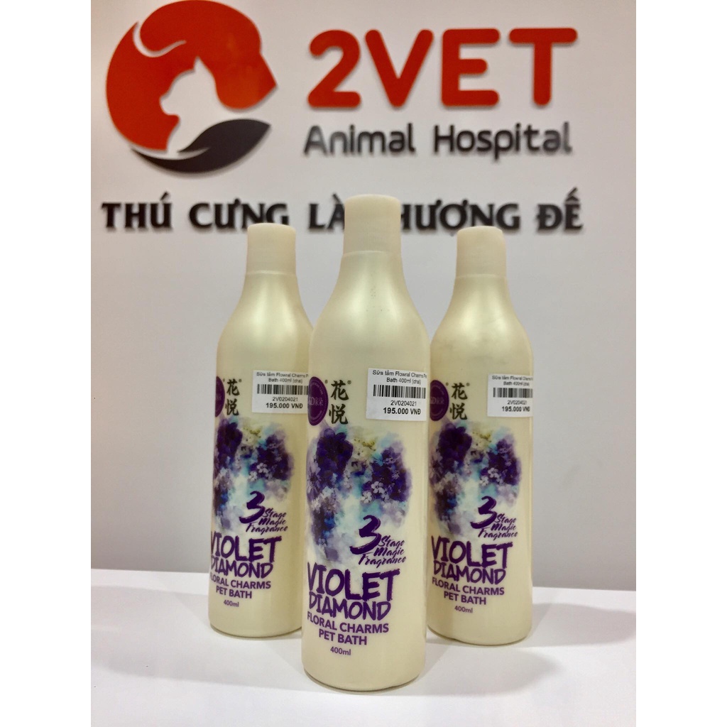 Sữa Tắm Hương Nước Hoa Dành Cho Thú Cưng - Floral Charms Pet Bath - Thể Tích 400ml (Chai) - Chăm Sóc Thú Cưng - Vật Nuôi