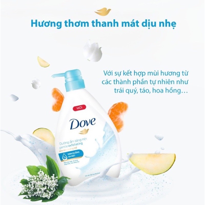 Sữa tắm DOVE 550g căng bóng tươi mới