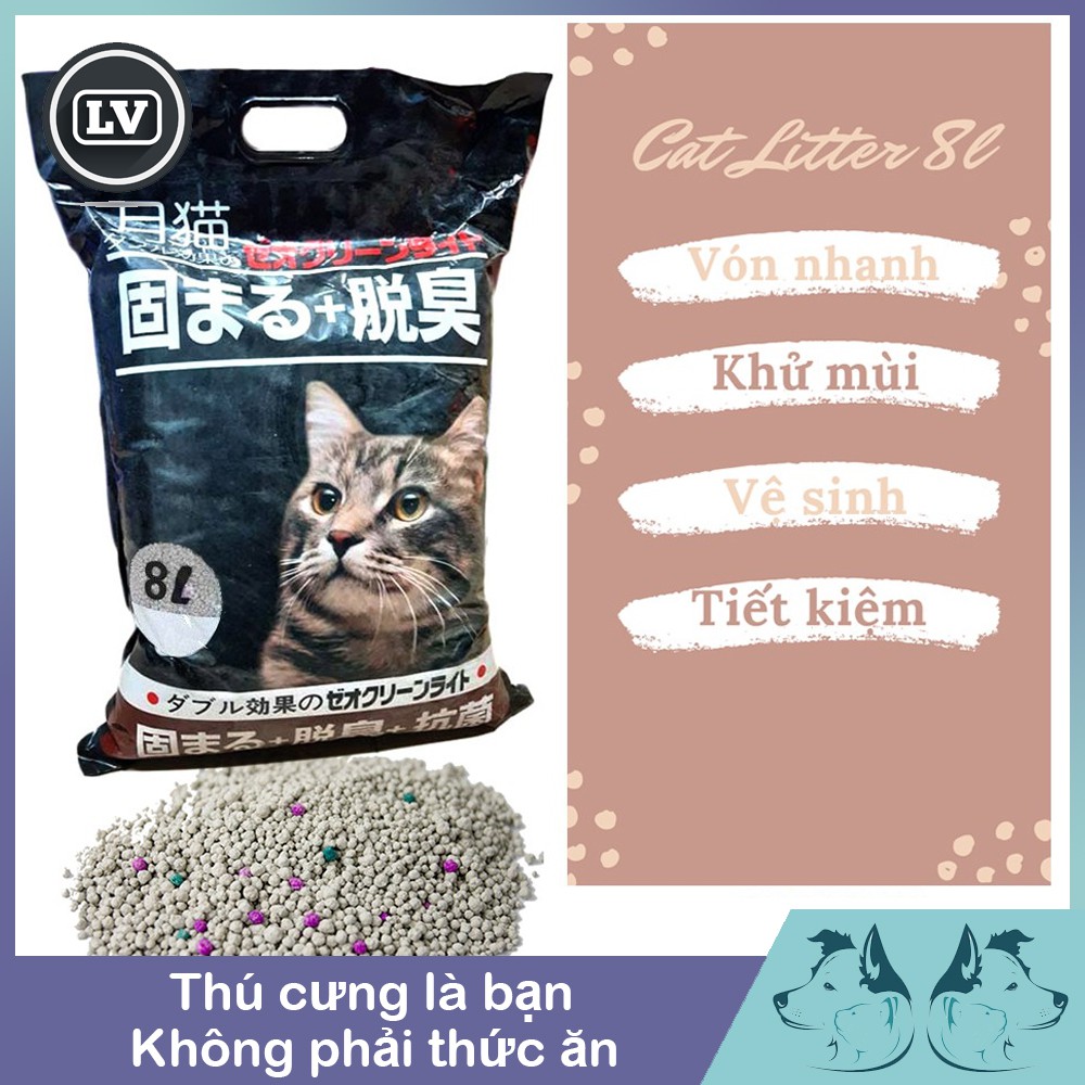 CAT LITTER Cát vệ sinh cho mèo - Cát vệ sinh khử mùi diệt khuẩn cho mèo cát Nhật Bản 8L