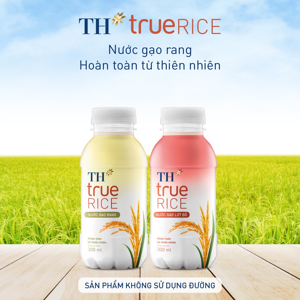 Thùng 24 chai nước gạo lứt đỏ TH True Rice 300ml (300ml x 24)