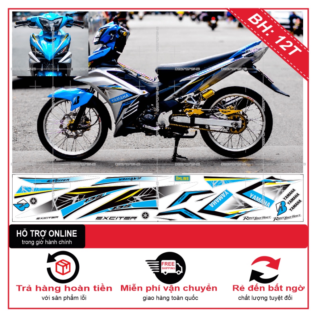 TEM RỜI EX 2011 BẠC XANH -- SHIN DECAL 2