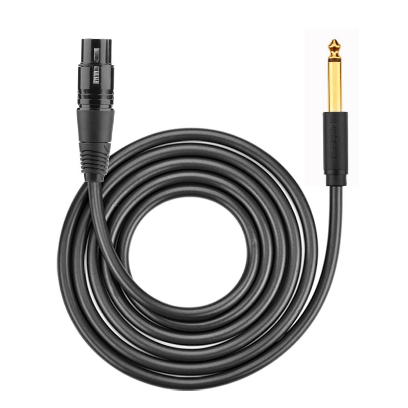 Cáp chuyển đổi từ 6.5mm sang AV Cannon (XLR) âm cho microphone, stereo, mixer, amplifier UGREEN AV131 - Hàng chính hãng