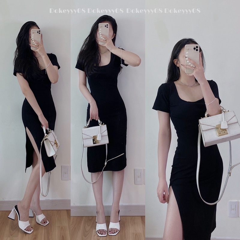 Váy body dáng dài chất co giãn