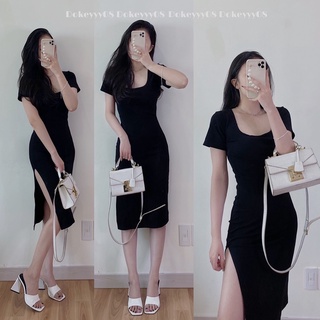 Váy body dáng dài chất co giãn