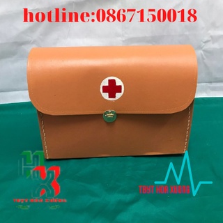 Túi cứu thương y tế chữ thập cỡ đại 35x27x12 - màu da bò
