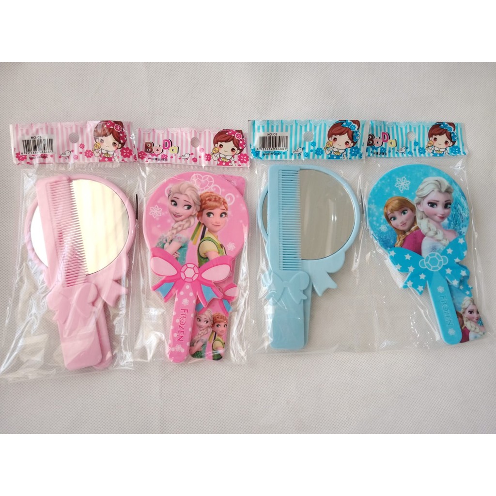 1 Bộ Gương Gập Cầm Tay Hình Hello Kitty Frozen Elsa