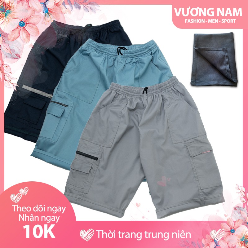 Quần túi hộp nam 3 cái ống rộng trung niên lưng thun VN55G