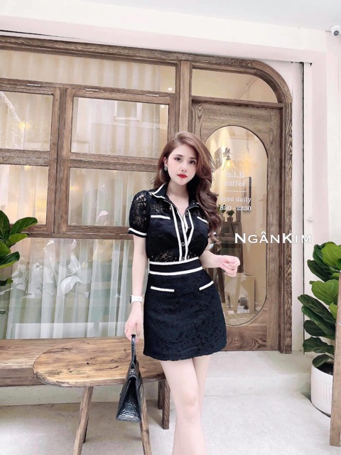 Set áo chân váy ren tiểu thư cực đẹp 3 màu